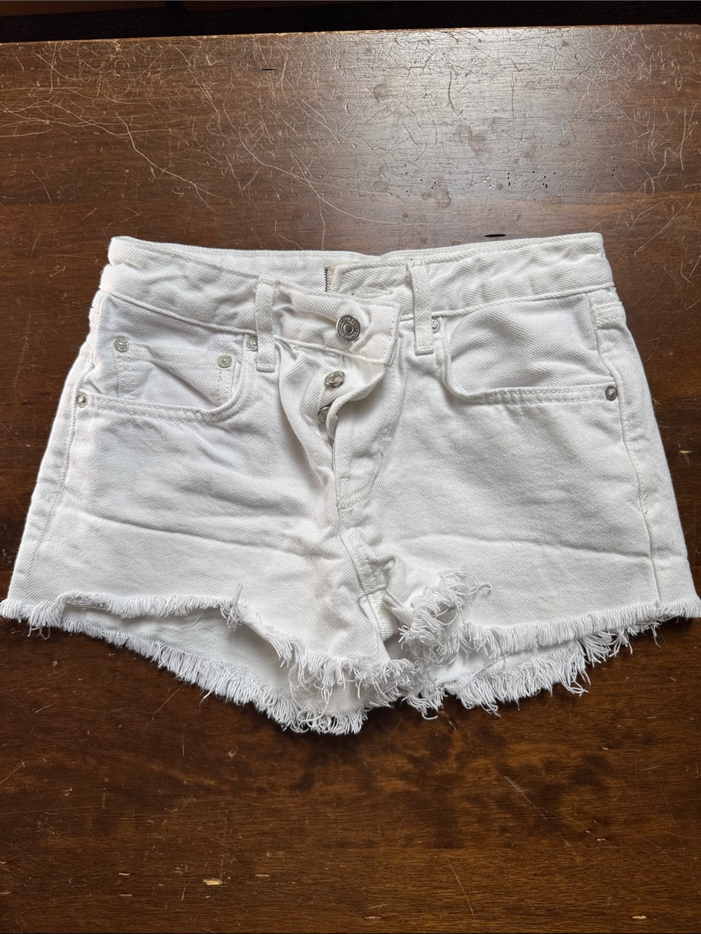 We The Free White Denim Shorts - 24